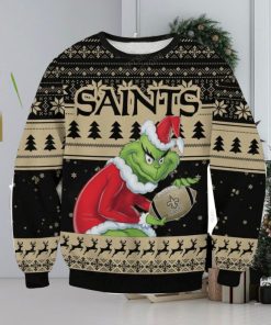 NFL New Orleans Saints Grinch AOP Ugly Christmas Sweater Christmas Gift For Men And Women