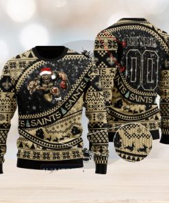 NFL New Orleans Saints Mascot Woolen Christmas Full Print Custom Sweater