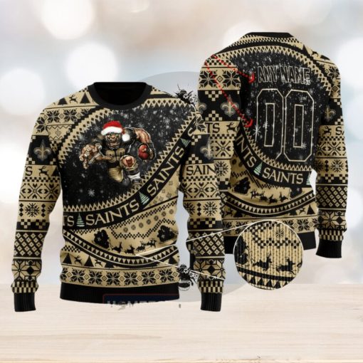 NFL New Orleans Saints Mascot Woolen Christmas Full Print Custom Sweater