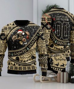 NFL New Orleans Saints Mascot Woolen Christmas Full Print Custom Sweater