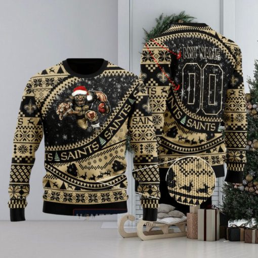 NFL New Orleans Saints Mascot Woolen Christmas Full Print Custom Sweater