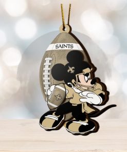 NFL New Orleans Saints Mickey Mouse Christmas Ornament