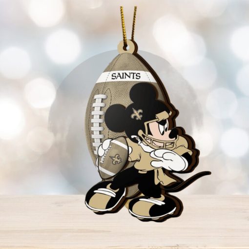 NFL New Orleans Saints Mickey Mouse Christmas Ornament