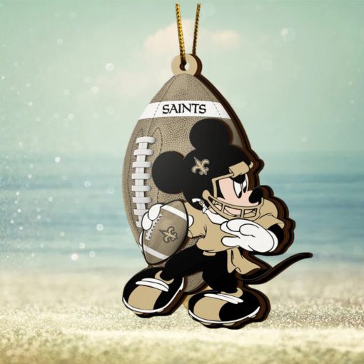 NFL New Orleans Saints Mickey Mouse Christmas Ornament