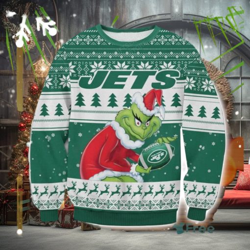 NFL New York Jets Grinch AOP Ugly Christmas Sweater Christmas Gift For Men And Women