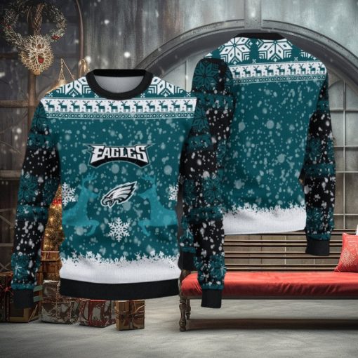 NFL Philadelphia Eagles Christmas Reindeer V2 Sport Christmas Ugly Sweater 3D