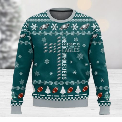 NFL Philadelphia Eagles Cross Today Is A Little Bit Of Eagles Ugly Christmas Sweater