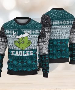 NFL Philadelphia Eagles Grinch Cool Ugly Christmas Sweater Fun