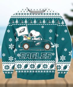 NFL Philadelphia Eagles Snoopy Driving Car Ugly Christmas Sweater