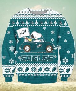 NFL Philadelphia Eagles Snoopy Driving Car Ugly Christmas Sweater