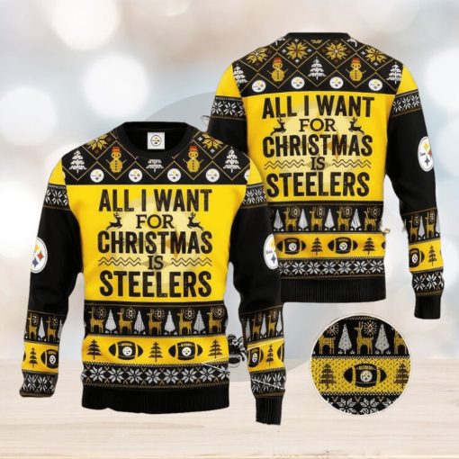 NFL Pittsburgh SteelSan Francisco 49ers Ugly Christmas Sweater Warm