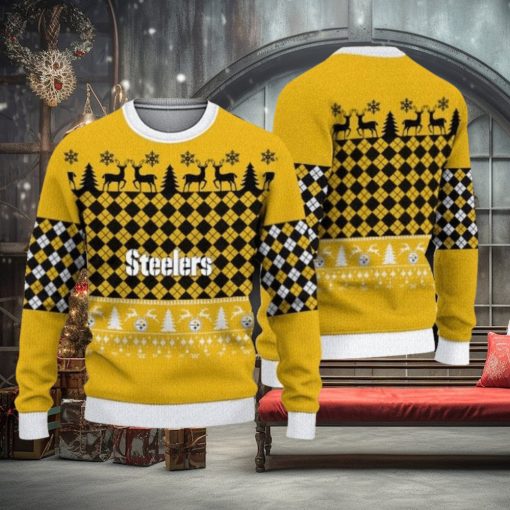 NFL Pittsburgh Steelers Christmas Pattern V3 Sport Christmas Ugly Sweater 3D