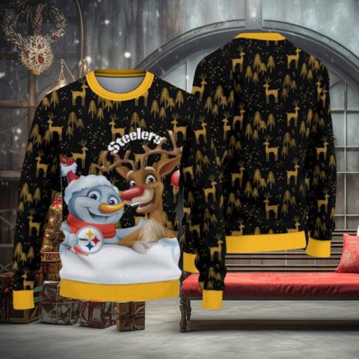 NFL Pittsburgh Steelers Christmas Reindeer Sport Christmas Ugly Sweater 3D