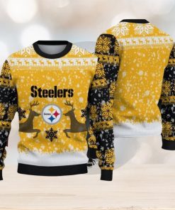 NFL Pittsburgh Steelers Christmas Reindeer V2 Sport Christmas Ugly Sweater 3D