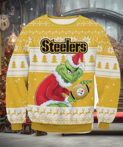 NFL Pittsburgh Steelers Grinch AOP Ugly Christmas Sweater Christmas Gift For Men And Women