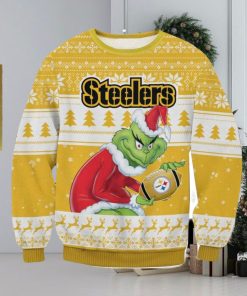 NFL Pittsburgh Steelers Grinch AOP Ugly Christmas Sweater Christmas Gift For Men And Women