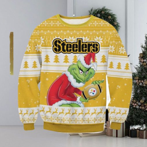 NFL Pittsburgh Steelers Grinch AOP Ugly Christmas Sweater Christmas Gift For Men And Women