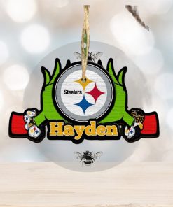 NFL Pittsburgh Steelers Grinch Christmas Ornament Personalized Your Name