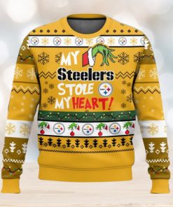 NFL Pittsburgh Steelers Grinch Hand My Steelers Stole My Heart Ugly Christmas Sweater