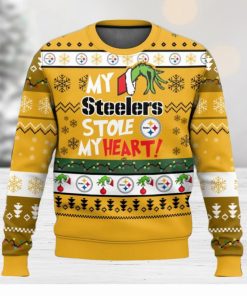 NFL Pittsburgh Steelers Grinch Hand My Steelers Stole My Heart Ugly Christmas Sweater