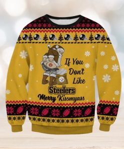 NFL Pittsburgh Steelers Santa Merrykissmyass Ugly Christmas Sweater