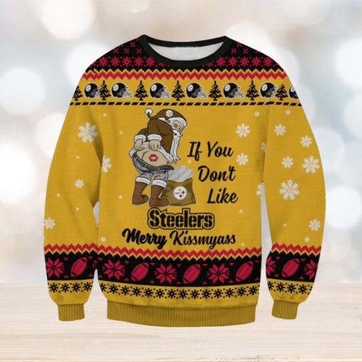 NFL Pittsburgh Steelers Santa Merrykissmyass Ugly Christmas Sweater