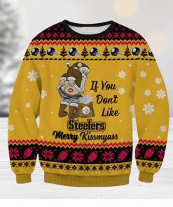 NFL Pittsburgh Steelers Santa Merrykissmyass Ugly Christmas Sweater