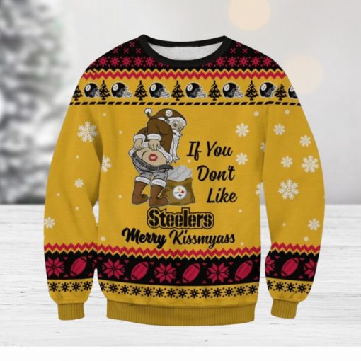 NFL Pittsburgh Steelers Santa Merrykissmyass Ugly Christmas Sweater