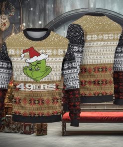 NFL San Francisco 49San Francisco 49ers Grinch Cool Ugly Christmas Sweater Snowflake