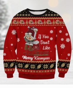 NFL San Francisco 49ers Santa Merrykissmyass Ugly Christmas Sweater