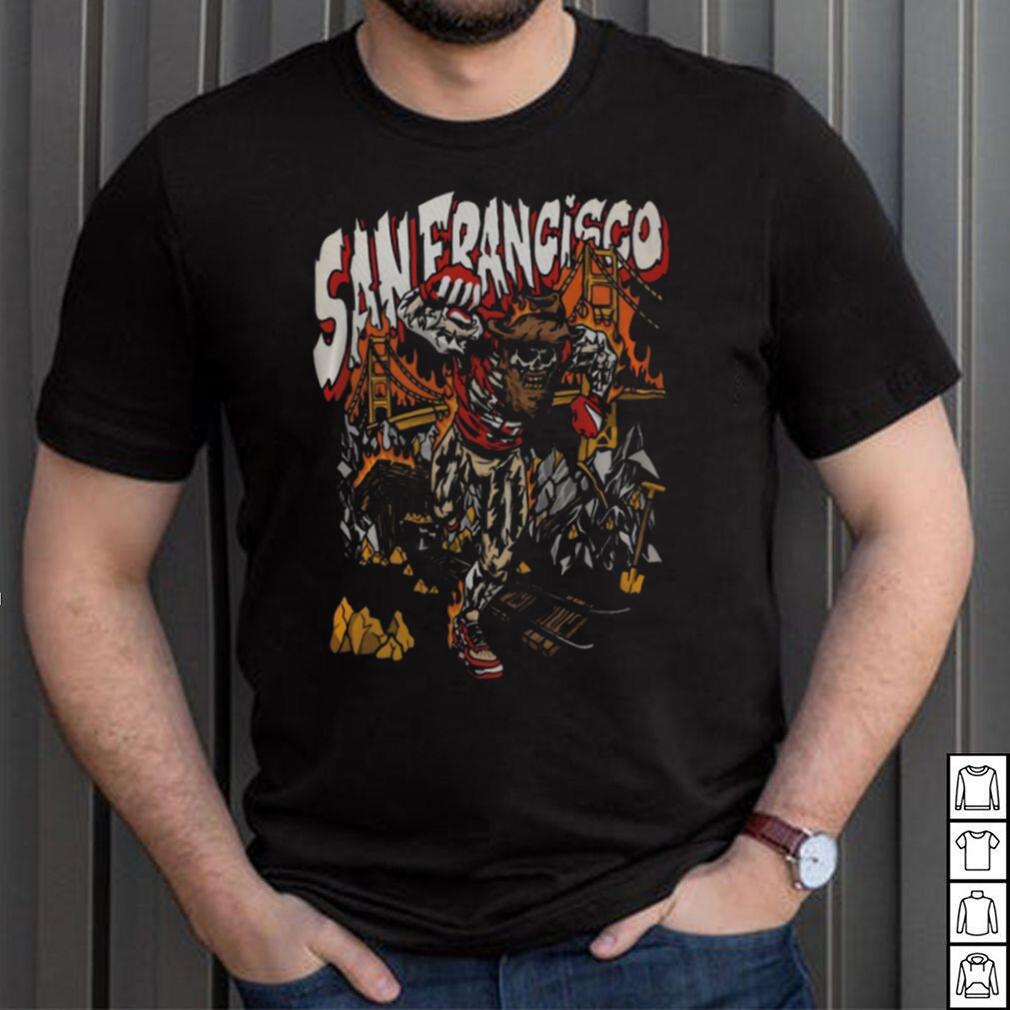 NFL San Francisco 49ers Skull Gold Rush Fullprinted T Shirt NFL San Francisco 49ers Skull Gold Rush Fullprinted T Shirt