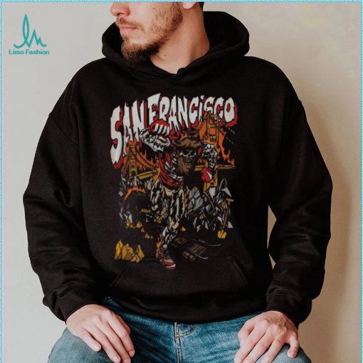 NFL San Francisco 49ers Skull Gold Rush Fullprinted T Shirt