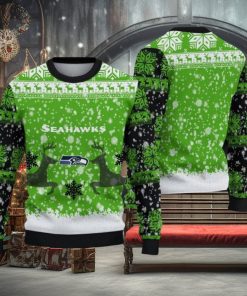 NFL Seattle Seahawks Christmas Reindeer Green Sport Christmas Ugly Sweater 3D