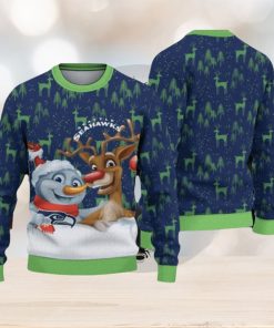 NFL Seattle Seahawks Christmas Reindeer Sport Christmas Ugly Sweater 3D