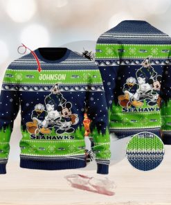 NFL Seattle Seahawks Knitted Christmas 3D Sweater Frankincense Custom Name