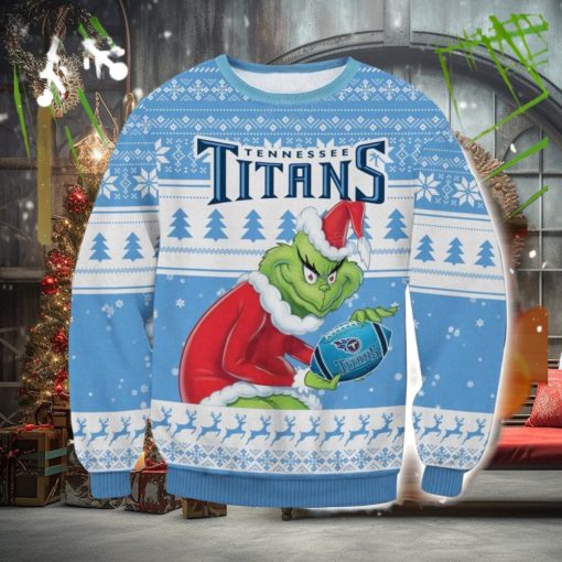 NFL Tennessee Titans Grinch AOP Ugly Christmas Sweater Christmas Gift For Men And Women