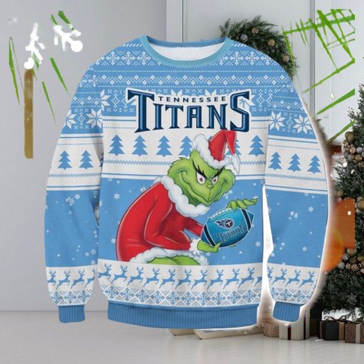 NFL Tennessee Titans Grinch AOP Ugly Christmas Sweater Christmas Gift For Men And Women