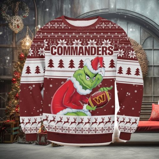 NFL Washington Commanders Grinch AOP Ugly Christmas Sweater Christmas Gift For Men And Women