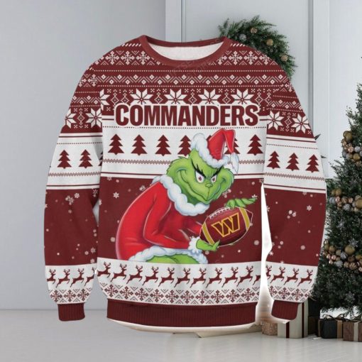 NFL Washington Commanders Grinch AOP Ugly Christmas Sweater Christmas Gift For Men And Women