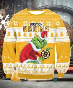 NHL Boston Bruins Grinch AOP Ugly Christmas Sweater Christmas Gift For Men And Women