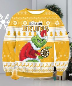 NHL Boston Bruins Grinch AOP Ugly Christmas Sweater Christmas Gift For Men And Women