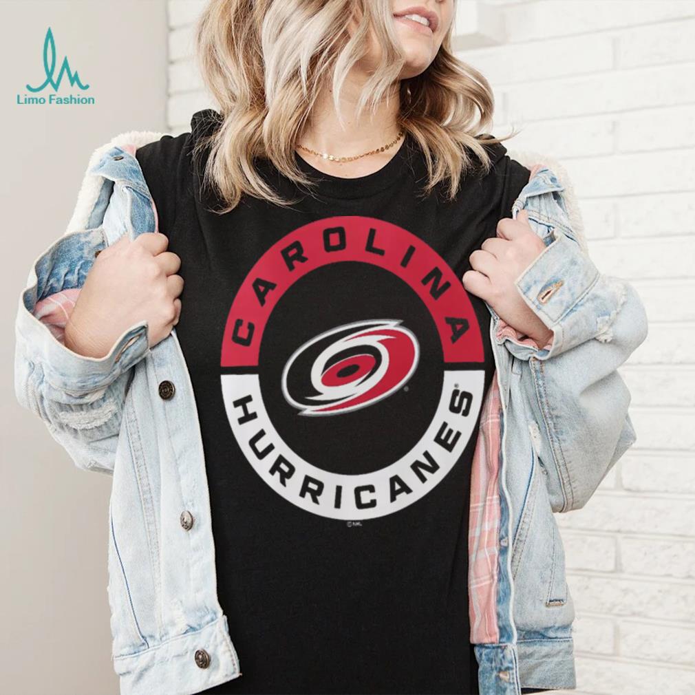NHL Carolina Hurricanes 2 Hit Logo Black T Shirt NHL Carolina Hurricanes 2 Hit Logo Black T Shirt