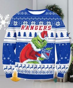 NHL New York Rangers Grinch AOP Ugly Christmas Sweater Christmas Gift For Men And Women