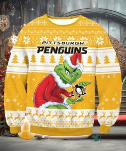 NHL Pittsburgh Penguins Grinch AOP Ugly Christmas Sweater Christmas Gift For Men And Women