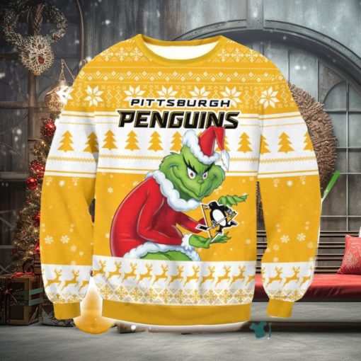 NHL Pittsburgh Penguins Grinch AOP Ugly Christmas Sweater Christmas Gift For Men And Women