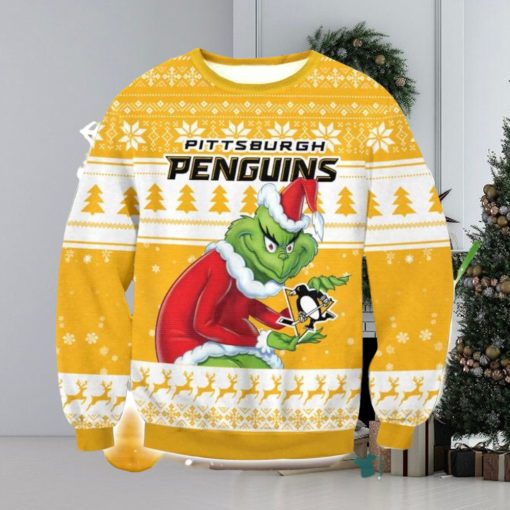 NHL Pittsburgh Penguins Grinch AOP Ugly Christmas Sweater Christmas Gift For Men And Women