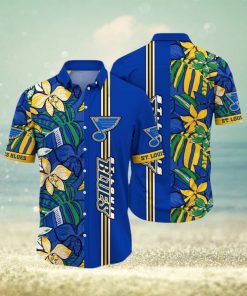 NHL St. Louis Blues Hawaiian Shirt Tropical Tropical Forest Floral Pattern Summer Hawaiian Shirt