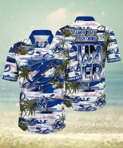 NHL Tampa Bay Lightning Hawaiian Shirt Tropical Desert Island Motif Summer Hawaiian Shirt