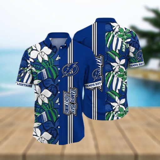 NHL Tampa Bay Lightning Hawaiian Shirt Tropical Tropical Forest Floral Pattern Summer Hawaiian Shirt