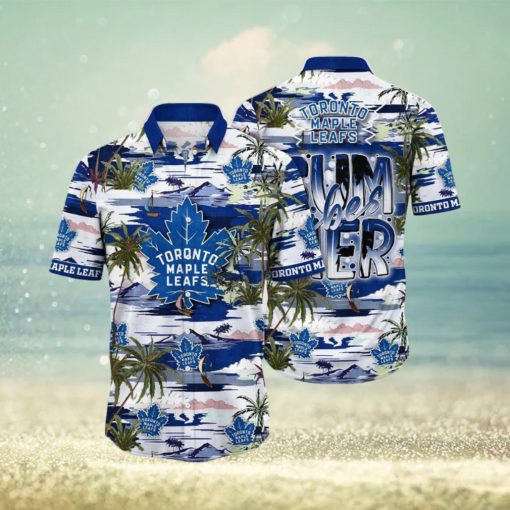 NHL Toronto Maple Leafs Hawaiian Shirt Tropical Desert Island Motif Summer Hawaiian Shirt